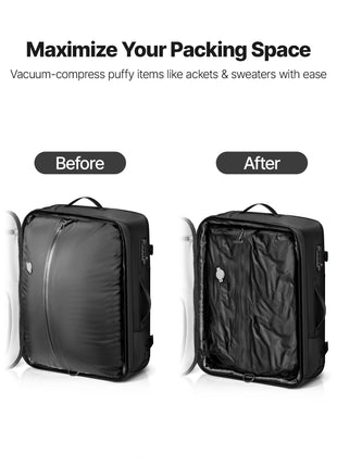 65L Vacuum Compression Travel Backpack with Pump & TSA Lock