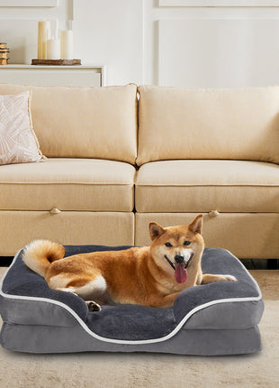 Memory Foam Orthopedic Pet Bed for Dogs & Cats – Washable Cover with Waterproof Liner