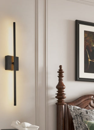 2 Pack Modern LED Wall Sconce – Minimalist Matte Black Indoor Wall Lights
