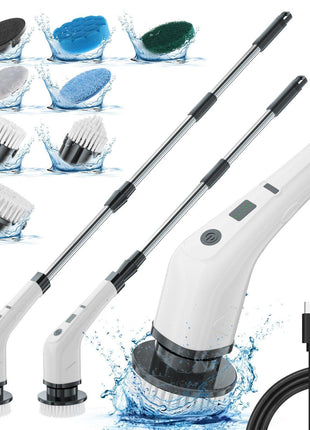 Electric Cleaning Brush Cordless Spin Scrubber with Extendable Handle for Bathroom Kitchen & Tile Cleaning