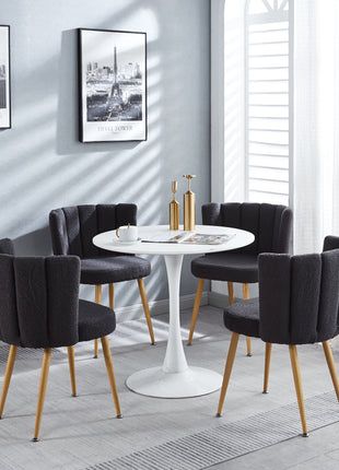 Likeshoppe Modern GRAY Dining Chair-set Of 2   With Iron Tube Wood Color Legs, Shorthair Cushions And Comfortable Backrest, Suitable For Dining Room, Living Room, Cafe, Simple Structure.