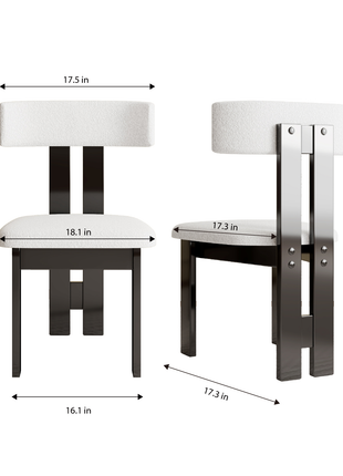 Modern White Velvet Dining Chairs Set of 2 – Upholstered Kitchen Chairs with Solid Wood Frame