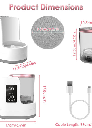 4-In-1 Electric Makeup Brush Cleaner with UV Disinfection & Automatic Drying Machine