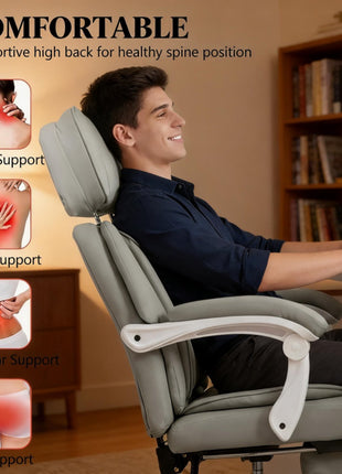 Likeshoppe Reclining Massage Office Chair with Heat &amp; Footrest