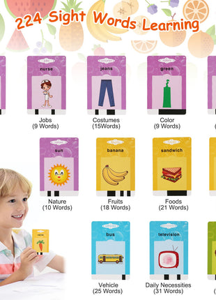 224 Words Talking Flash Cards for Kids – Interactive Audio Learning Cards for Toddlers Ages 1–5