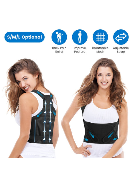 Adjustable Posture Corrector Back Brace for Women & Men – Upper Back Support
