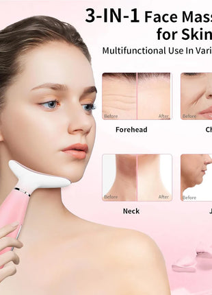 3-in-1 Neck & Face Massager with Heating & Vibration Skin Care Tool