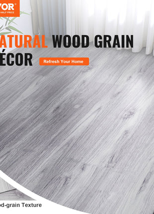 Peel and Stick Wood Grain Floor Tiles – Waterproof Self Adhesive Vinyl Flooring for DIY Home Renovation