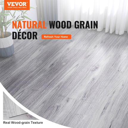 Peel and Stick Wood Grain Floor Tiles – Waterproof Self Adhesive Vinyl Flooring for DIY Home Renovation