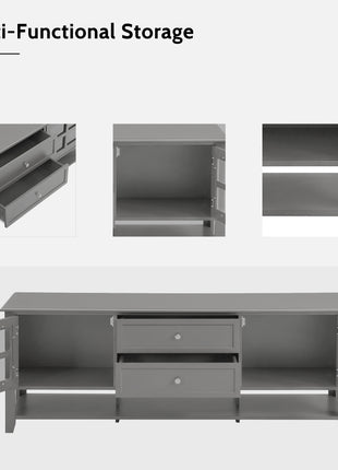 60 Inch TV Stand with Storage Cabinet – Modern Entertainment Center for Living Room