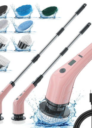 Electric Cleaning Brush Cordless Spin Scrubber with Extendable Handle for Bathroom Kitchen & Tile Cleaning