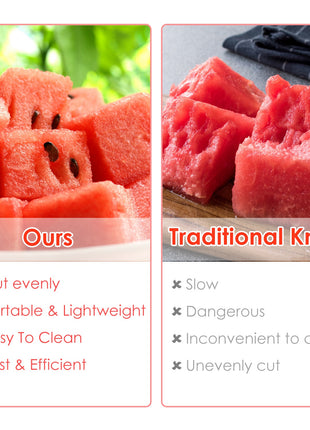 5PCS 2-in-1 Watermelon Cutter Fork Set – Stainless Steel Fruit Slicer for Easy Cubes