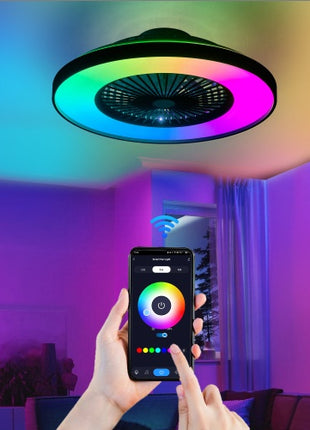23" Smart Ceiling Fan with RGB LED Light – Dimmable App & Remote Control Ceiling Fan