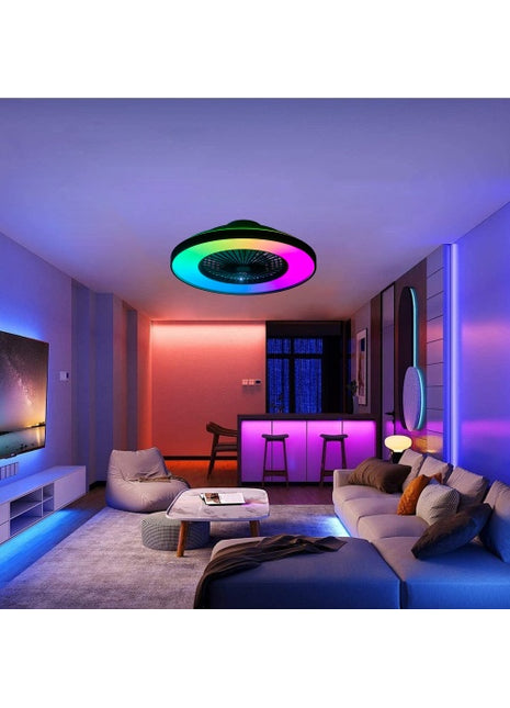 23" Smart Ceiling Fan with RGB LED Light – Dimmable App & Remote Control Ceiling Fan