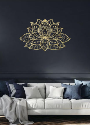 Radiant Lotus Mandala Metal Wall Art | Bohemian Zen Decor for Living Room | Likeshoppe