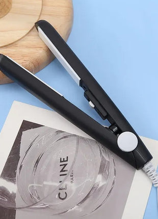 Mini Portable Hair Iron – Ceramic Hair Straightener & Curler for Travel Styling