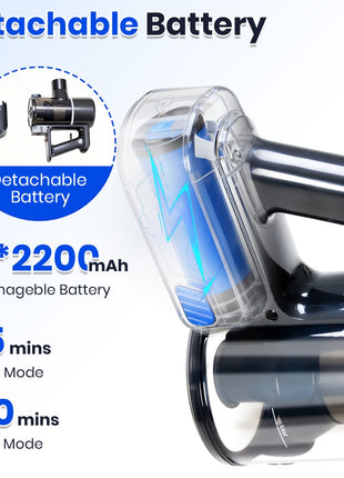 Cordless Vacuum Cleaner – Lightweight Rechargeable Stick Vacuum with LED Light