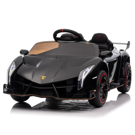 BH15- LEADZM Lamborghini Poison Small Dual Drive 12V 4.5AH with 2.4G Remote Control Sports Car Electric Car Black - Likeshoppe 