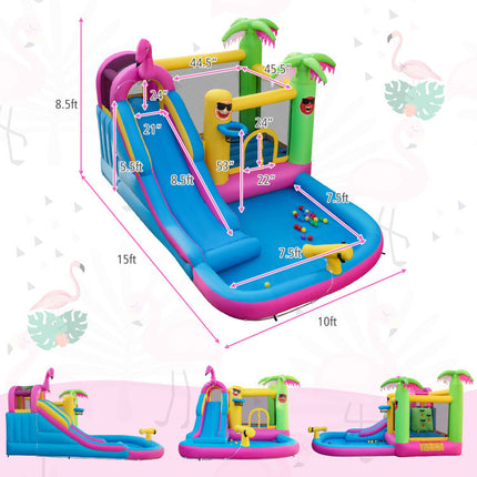 BC15- Inflatable Bounce Castle with Long Water Slide and 735W Blower - Likeshoppe 