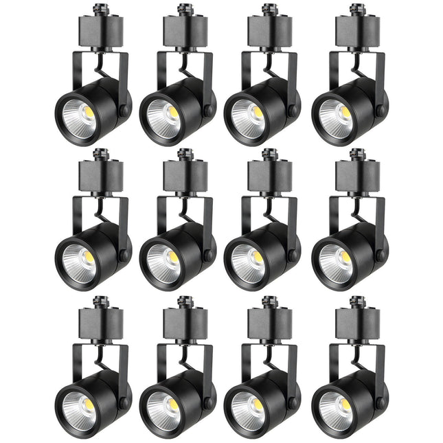 BU6- LED Track Lighting Heads, 6.5W 3000K 470lm Warm White, Dimmable H Type Track Light Head, CRI85+ True Color Rendering Adjustable Tilt Angle Track Lighting Fixture for Accent Retail, 12 Pack Black - Likeshoppe 