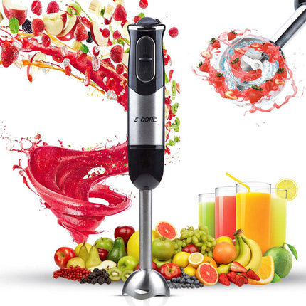 BQ1- 5 Core Handheld Blender, Electric Hand Blender 8-Speed 500W, Immersion Hand Held Blender Stick with Food Grade Stainless Steel Blades for Perfect Smoothies, Puree Baby Food & Soup - HB 1510 - Likeshoppe 
