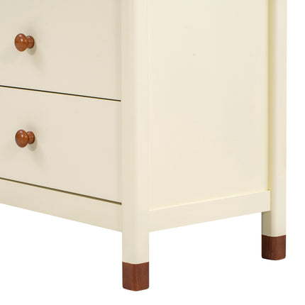 AU10- Wooden Storage Dresser with 6 Drawers,Storage Cabinet for kids Bedroom,Cream+Walnut - Likeshoppe 