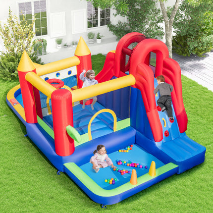 BC12- 9-in-1 Inflatable Bounce Castle with Water Slide and Splash Pool without Blower - Likeshoppe 