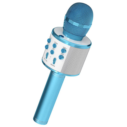 CC18- 5 Core Karaoke Wireless Microphones Bluetooth • w Stereo Mic Speaker • Portable Recording Microfono Inalambrico • SD Card & USB • Gifts Music Toys for Kids and Adults All Age- WM SPK BLU - Likeshoppe 
