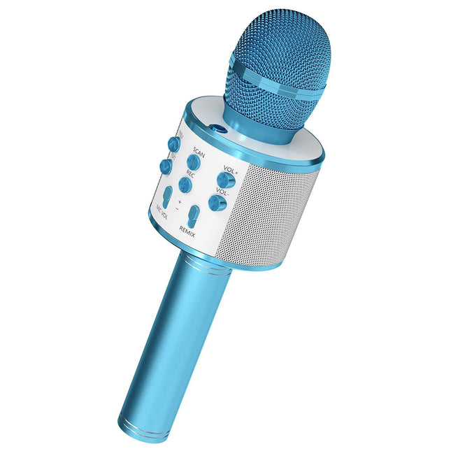 CC18- 5 Core Karaoke Wireless Microphones Bluetooth • w Stereo Mic Speaker • Portable Recording Microfono Inalambrico • SD Card & USB • Gifts Music Toys for Kids and Adults All Age- WM SPK BLU - Likeshoppe 