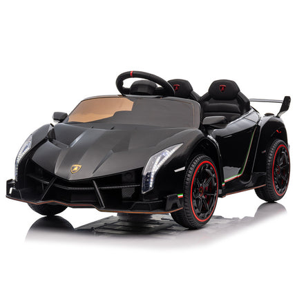 BH15- LEADZM Lamborghini Poison Small Dual Drive 12V 4.5AH with 2.4G Remote Control Sports Car Electric Car Black - Likeshoppe 