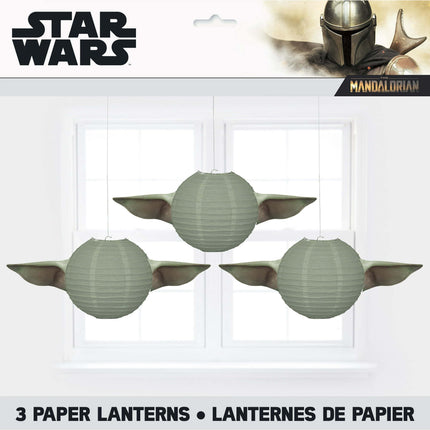 BU3- Multicolor Star Wars the Mandalorian The Child Baby Yoda Party Paper Lanterns, 3ct - Likeshoppe 