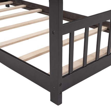 AS10- Twin Size House Bed Wood Bed - Likeshoppe 