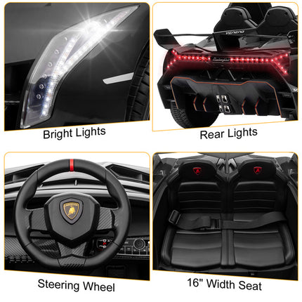 BH15- LEADZM Lamborghini Poison Small Dual Drive 12V 4.5AH with 2.4G Remote Control Sports Car Electric Car Black - Likeshoppe 
