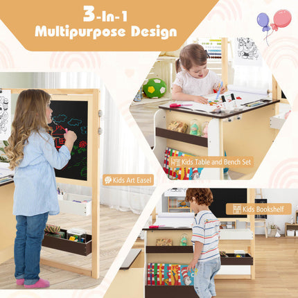 BM2- Kids Art Center Wooden Table Bench Set - Likeshoppe 