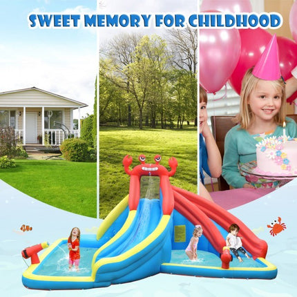 BC18- Inflatable Water Slide Crab Dual Slide Bounce House Without Blower - Likeshoppe 