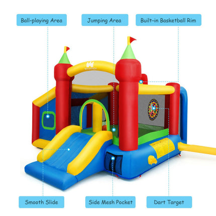 BC17- Inflatable Bounce House Kids Slide Jumping Castle without Blower - Likeshoppe 