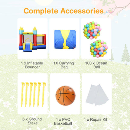 BC5-Inflatable Bounce Slide Jumping Castle Without Blower - Likeshoppe 