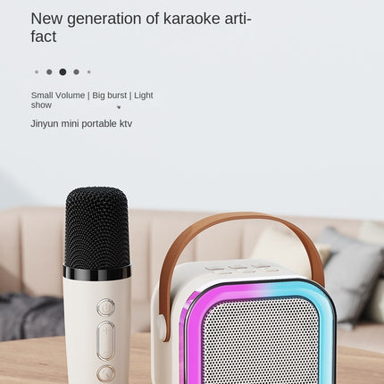 CC4- Karaoke Machine for Kids Adults,Mini Portable Blue-Tooth Karaoke Speaker with 2 Wireless Microphones and Dynamic Lights,Birthday Gift,Home KTV,Outdoor,Travel - Likeshoppe 