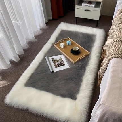 AR3- 1pc, Soft and Fluffy Sheepskin Rug for Bedroom and Living Room - Non-Slip and Machine Washable Carpet for Dormitory and Room Decor