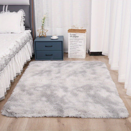 AR6- 1pc, High Pile Tie-Dyed Shaggy Rug for Living Room and Bedroom - Fire Retardant, Machine Washable, Anti-Skid, Faux Fur, Plush Carpet - Perfect for Nursery Decor