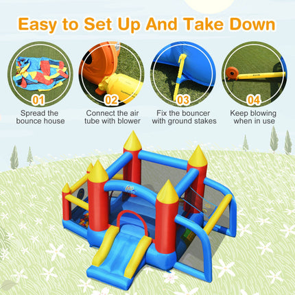 BC6-Inflatable Soccer Goal Ball Pit Bounce House Without Blower - Likeshoppe 