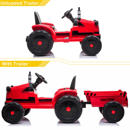 BH18-Toy Tractor with Trailer,3-Gear-Shift Ground Loader Ride On with LED Lights - Likeshoppe 