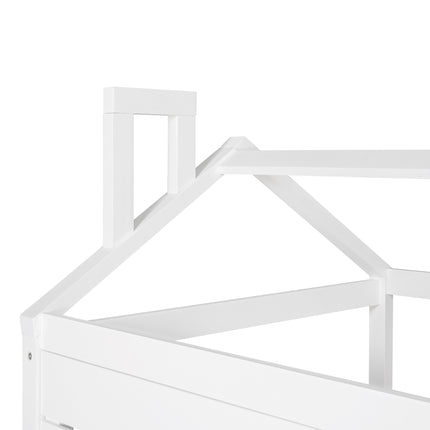 AS9- Twin Size House Bed Wood Bed with Twin Size Trundle - Likeshoppe 