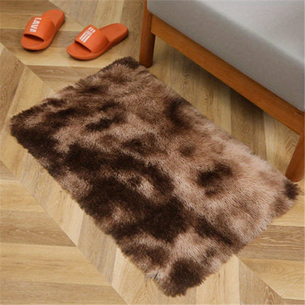 AR6- 1pc, High Pile Tie-Dyed Shaggy Rug for Living Room and Bedroom - Fire Retardant, Machine Washable, Anti-Skid, Faux Fur, Plush Carpet - Perfect for Nursery Decor