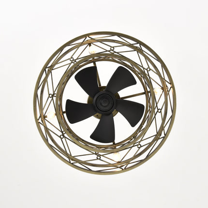 BU12- Small Low profile Enclosed Modern Revrersible Bladeless Ceiling Fan with Lights 20'' Caged Ceiling Fan with Light for bedroom - Likeshoppe 