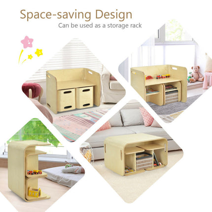 AV4- 3 Pieces Kids Wooden Table and Chair Set - Likeshoppe 