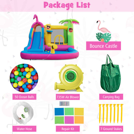 BC15- Inflatable Bounce Castle with Long Water Slide and 735W Blower - Likeshoppe 
