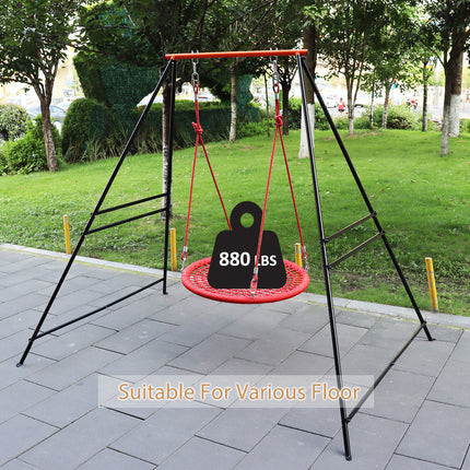 AZ1-Metal Swing Stand Swing Sets for Backyard,Powder Coated Swing Frame of Swing Set with Extra Side Bars,880 Lbs Heavy-Duty A-Frame Outdoor Swing Fits Swing Chair,Porch Swing - Likeshoppe 