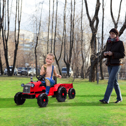 BH18-Toy Tractor with Trailer,3-Gear-Shift Ground Loader Ride On with LED Lights - Likeshoppe 