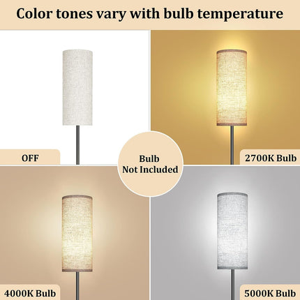 BU14- Floor Lamp for Living Room, Modern Standing Lamps with Lampshade, Minimalist Tall Lamp with Foot Switch for Living Room, Bedroom, Kids Room, Office(Bulb Not Included) - Likeshoppe 